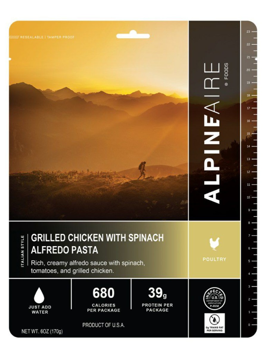 Camping And Hiking * | Alpineaire Foods Grilled Chicken With Spinach Alfredo Pasta 1 Serving