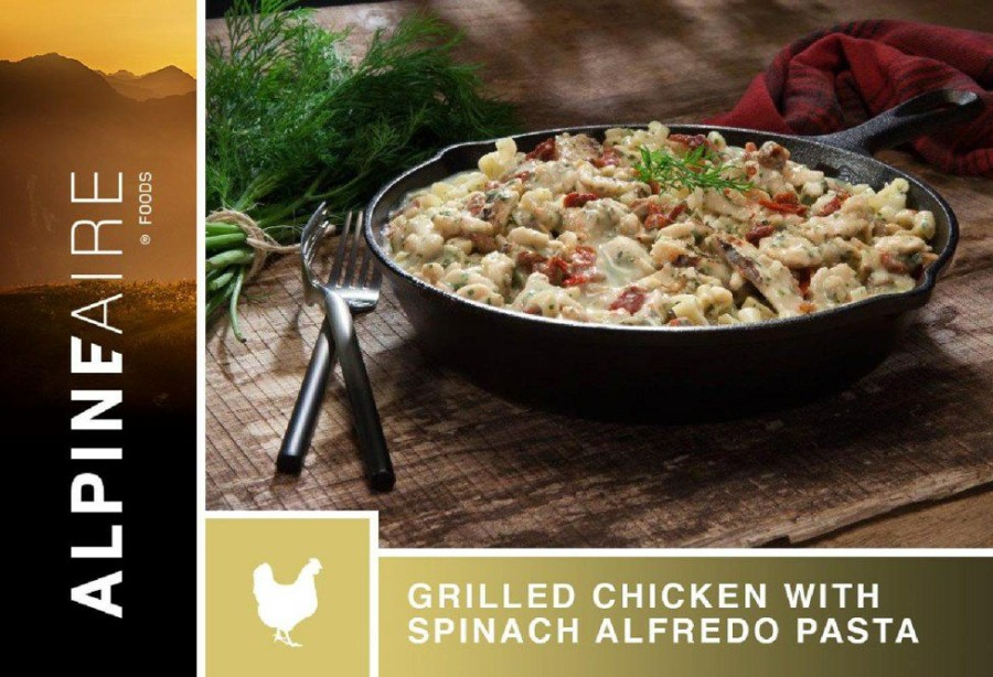 Camping And Hiking * | Alpineaire Foods Grilled Chicken With Spinach Alfredo Pasta 1 Serving