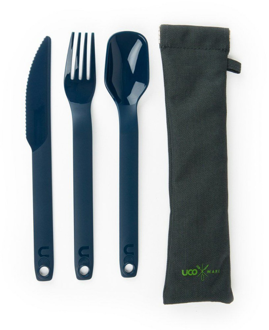 Camping And Hiking * | Uco Eco Camp 3-Piece Utensil Set Ocean Blue