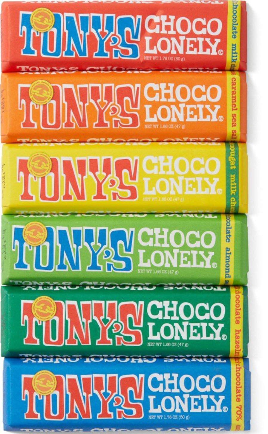 Camping And Hiking * | Tony'S Chocolonely Chocolate Bars Rainbow Tasting Pack Package Of 6 Assorted