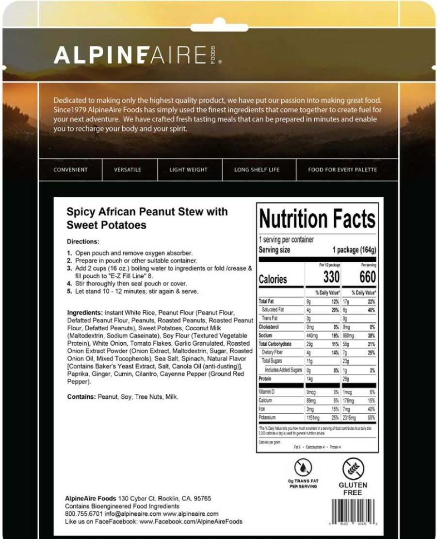 Camping And Hiking * | Alpineaire Foods Spicy African Peanut Stew 1 Serving None