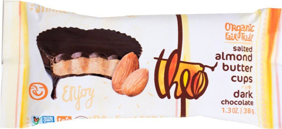 Camping And Hiking * | Theo Chocolate Almond Butter Cups Dark Chocolate