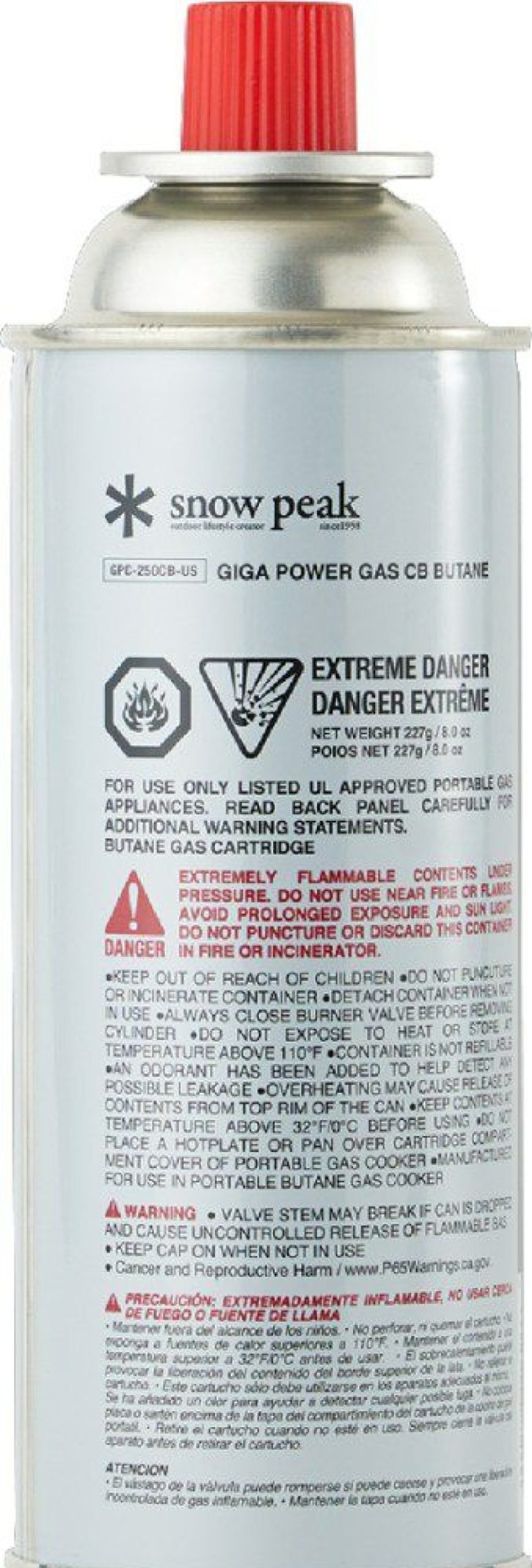 Camping And Hiking * | Snow Peak Gigapower Butane Fuel Canister 250 G