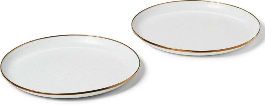 Camping And Hiking * | Barebones Enamelware Plates Package Of 2 Eggshell