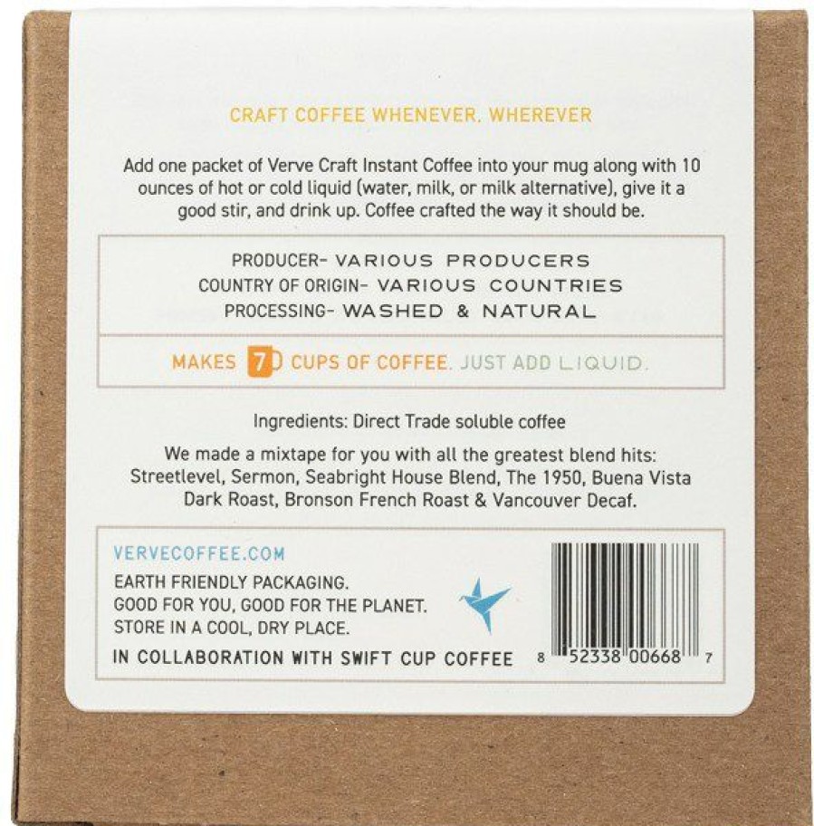 Camping And Hiking * | Verve Instant Craft Coffee Sampler Package Of 7 Assorted