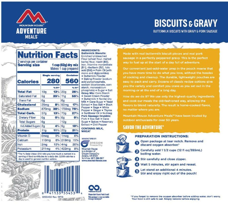 Camping And Hiking * | Mountain House Biscuits & Gravy 2 Servings