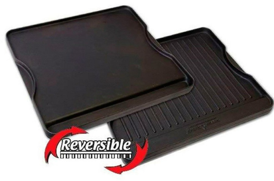 Camping And Hiking * | Camp Chef Reversible Cast Iron Grill / Griddle Black