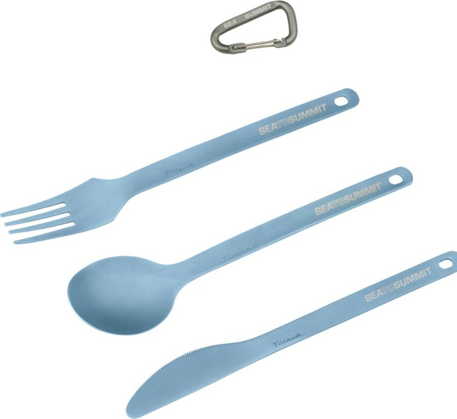 Camping And Hiking * | Sea To Summit Spoon, Fork And Knife Set Titanium