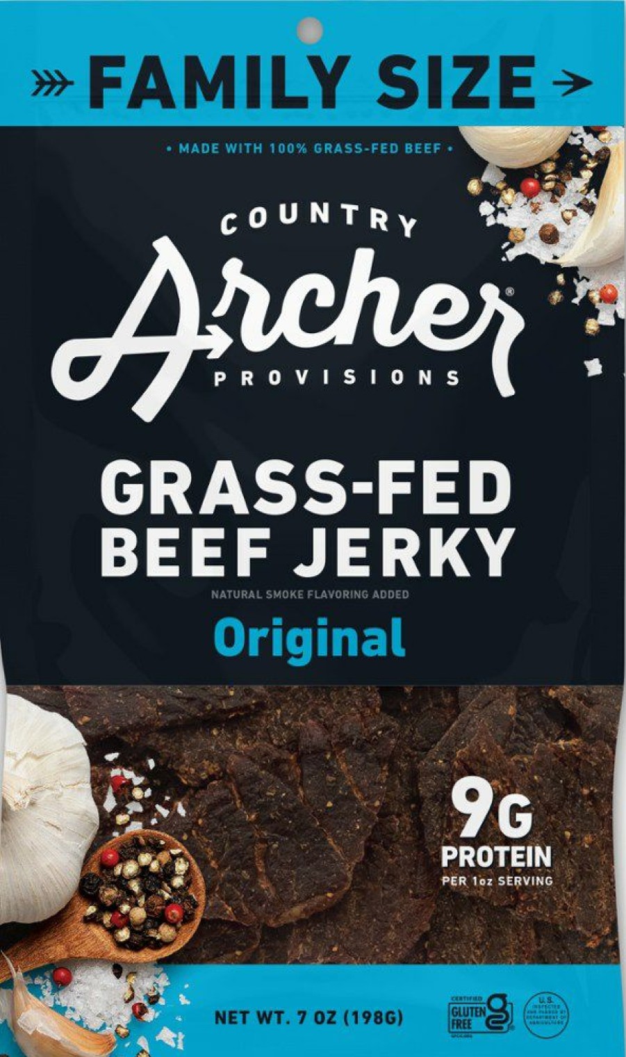 Camping And Hiking * | Country Archer Jerky Co. Grass-Fed Beef Jerky 7 Oz.