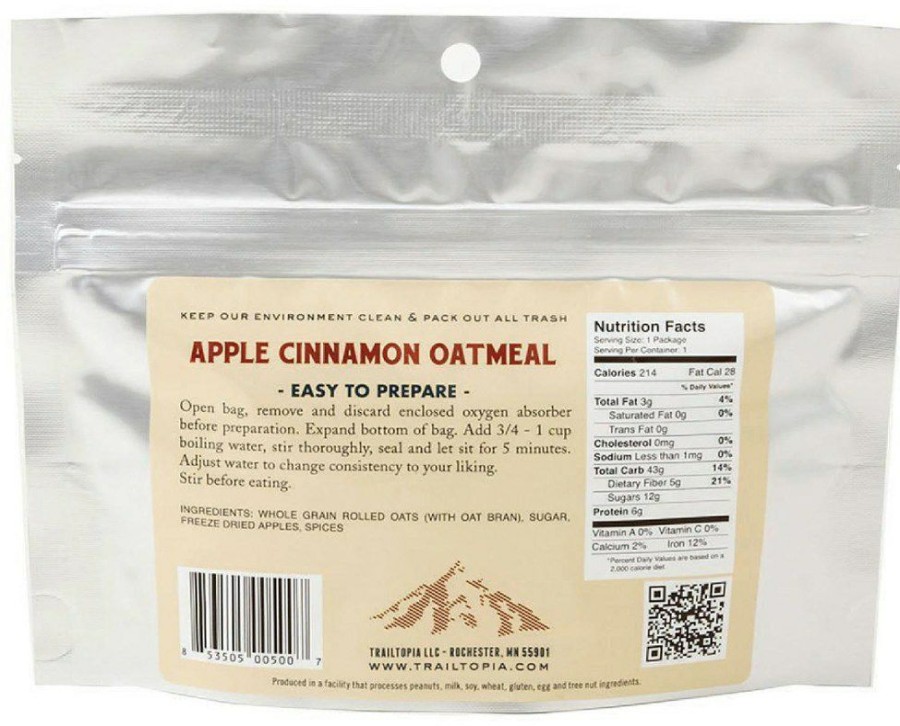 Camping And Hiking * | Trailtopia Apple Cinnamon Oatmeal 1 Serving None