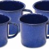 Camping And Hiking * | Mountain Summit Gear Classic Enamel Mug 12 Fl. Oz. Set Of 4 Blue