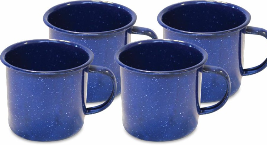 Camping And Hiking * | Mountain Summit Gear Classic Enamel Mug 12 Fl. Oz. Set Of 4 Blue