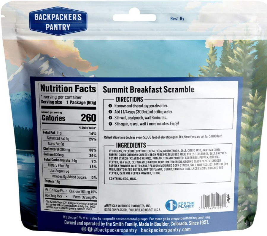 Camping And Hiking * | Backpacker'S Pantry Summit Breakfast Scramble 1 Serving None