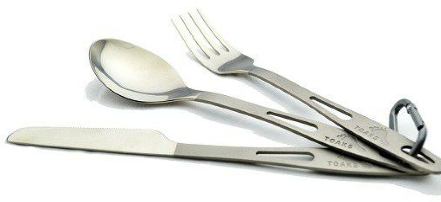 Camping And Hiking * | Toaks 3-Piece Cutlery Set Titanium