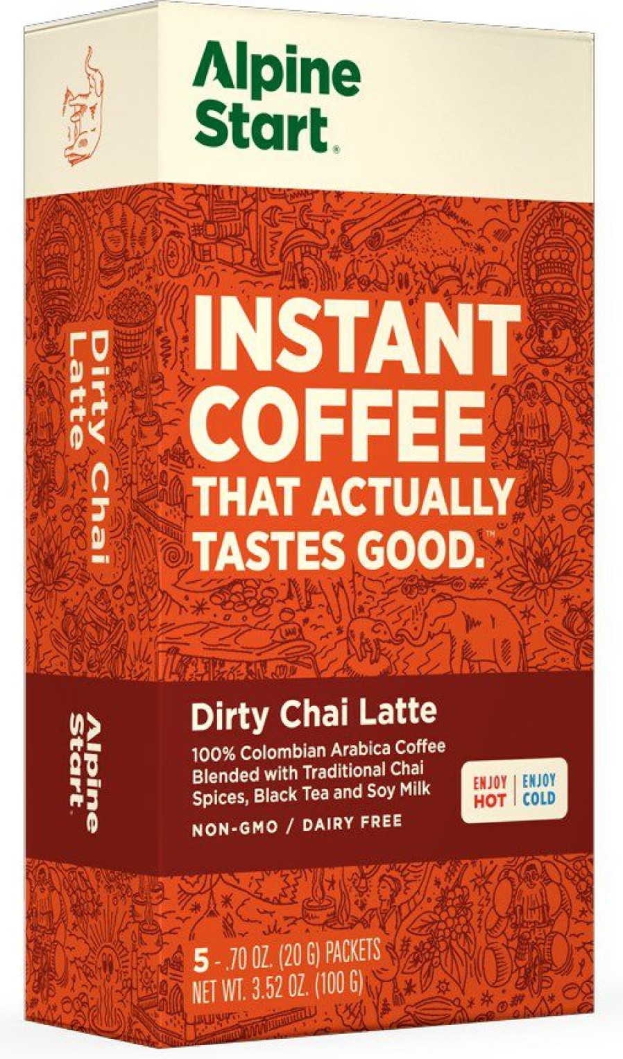 Camping And Hiking * | Alpine Start Dirty Latte Instant Coffee Package Of 5 Chai