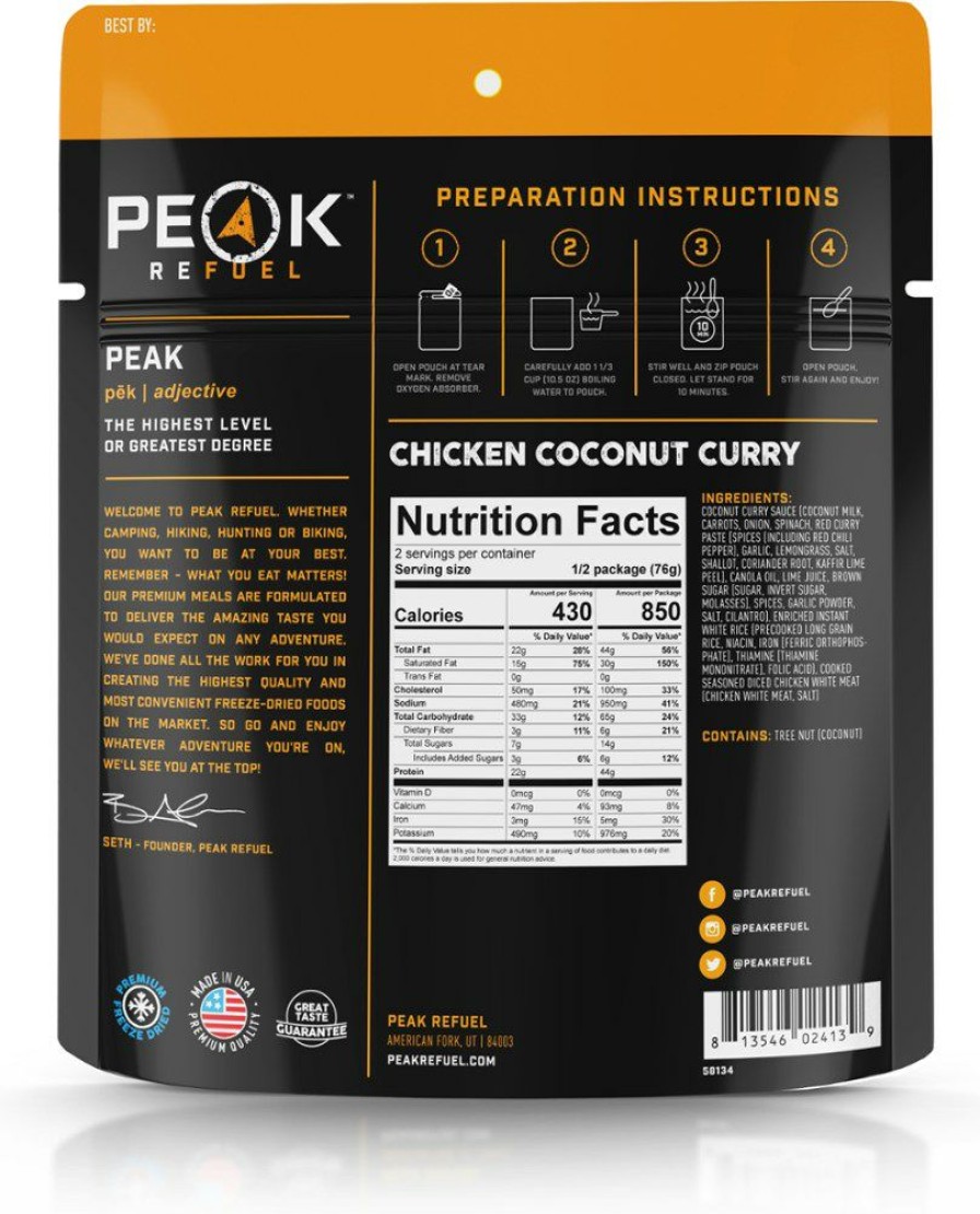 Camping And Hiking * | Peak Refuel Thai Chicken Coconut Curry 2 Servings