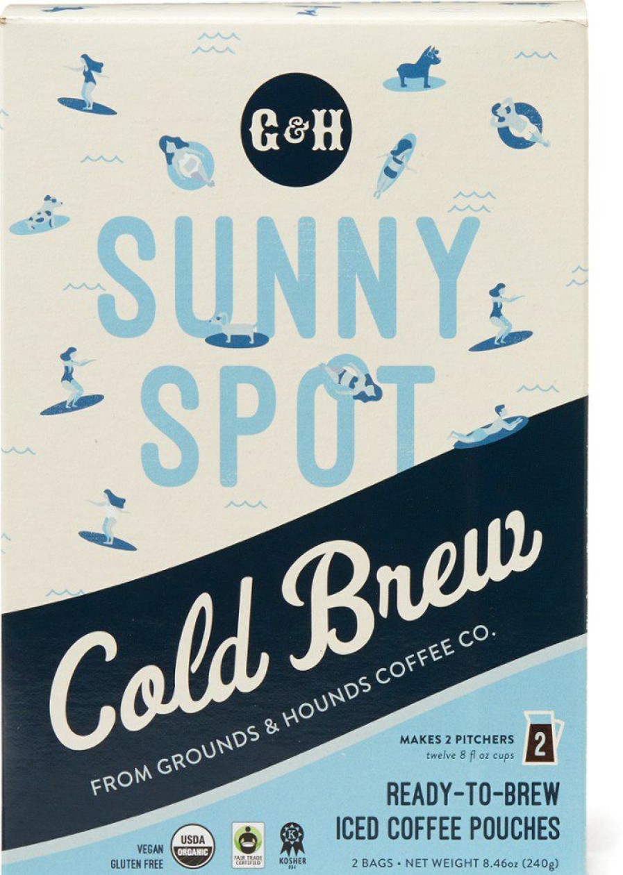 Camping And Hiking * | Grounds & Hounds Coffee Co. Sunny Spot Cold Brew Coffee Pouches Package Of 4 Dark Roast