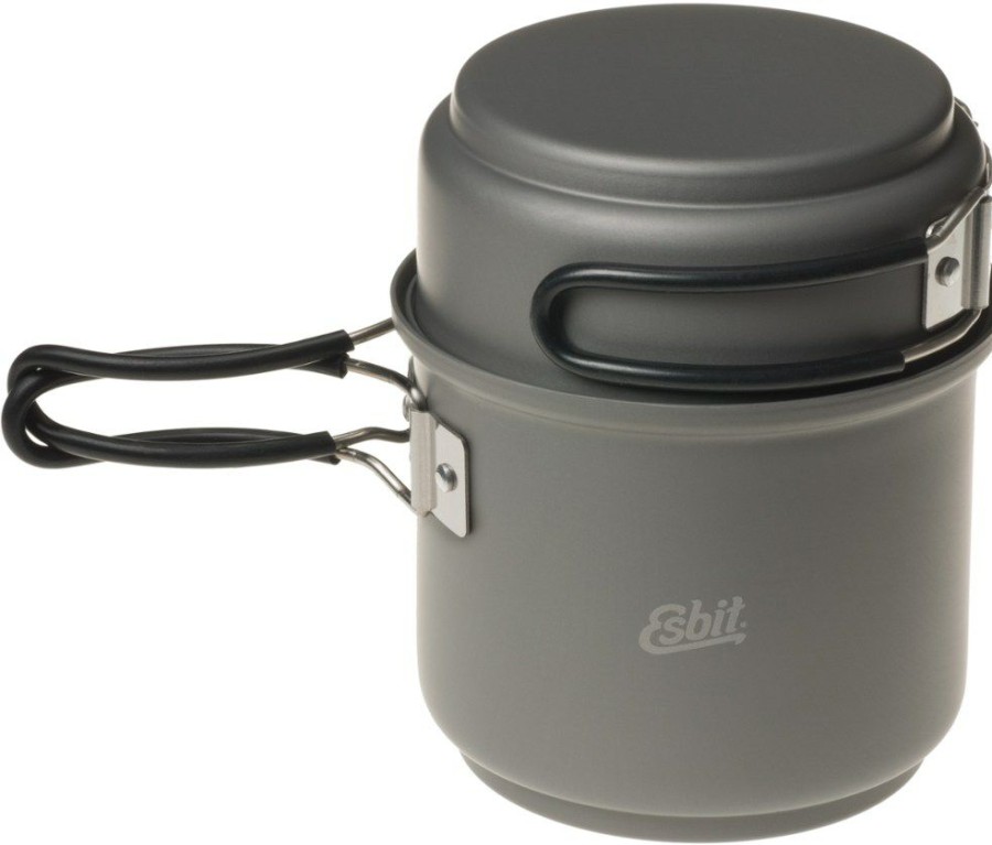 Camping And Hiking * | Esbit Alcohol Stove And Trekking Cookset Gray