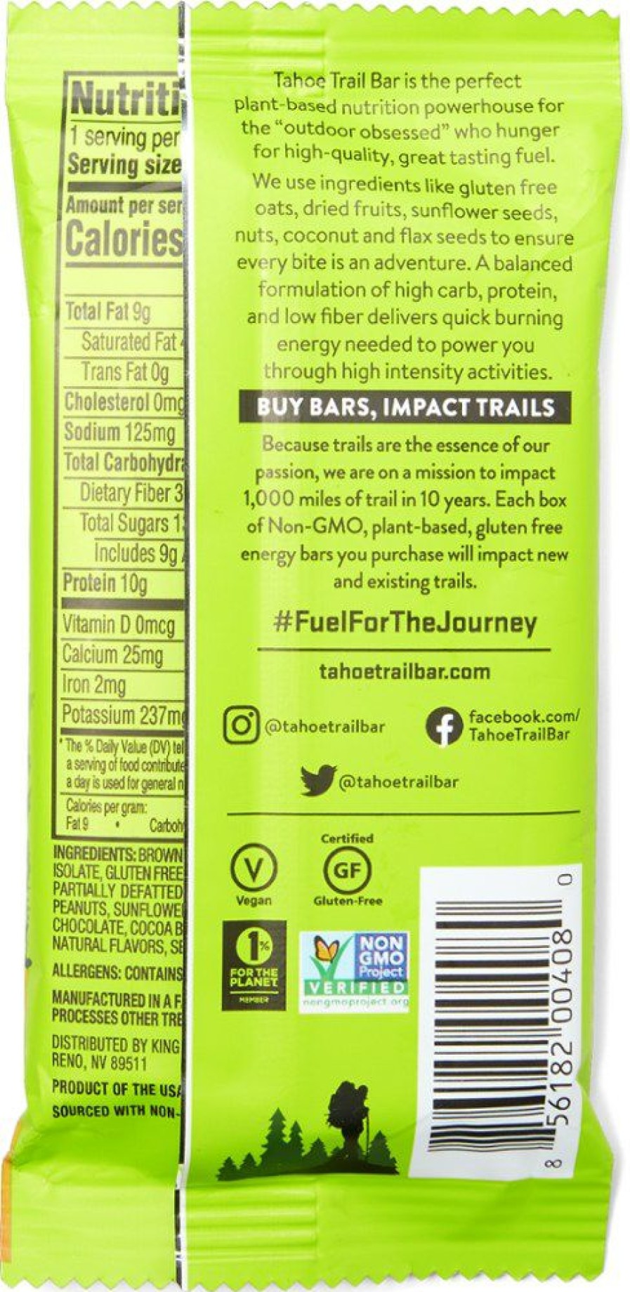 Camping And Hiking * | Tahoe Trail Bar Energy Bar