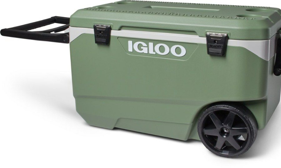 Camping And Hiking * | Igloo Ecocool Roller Cooler 90 Qts. Sage Green