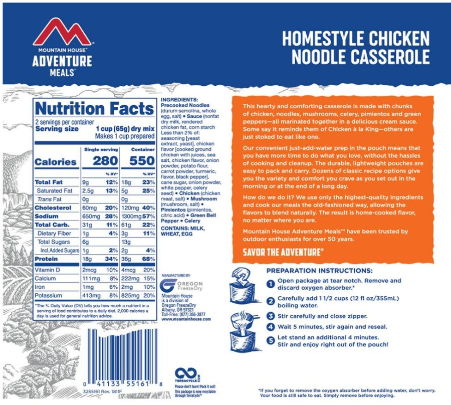 Camping And Hiking * | Mountain House Homestyle Chicken Noodle Casserole 2 Servings