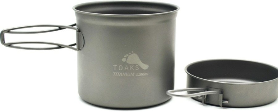 Camping And Hiking * | Toaks 1100Ml Pot With Pan Titanium