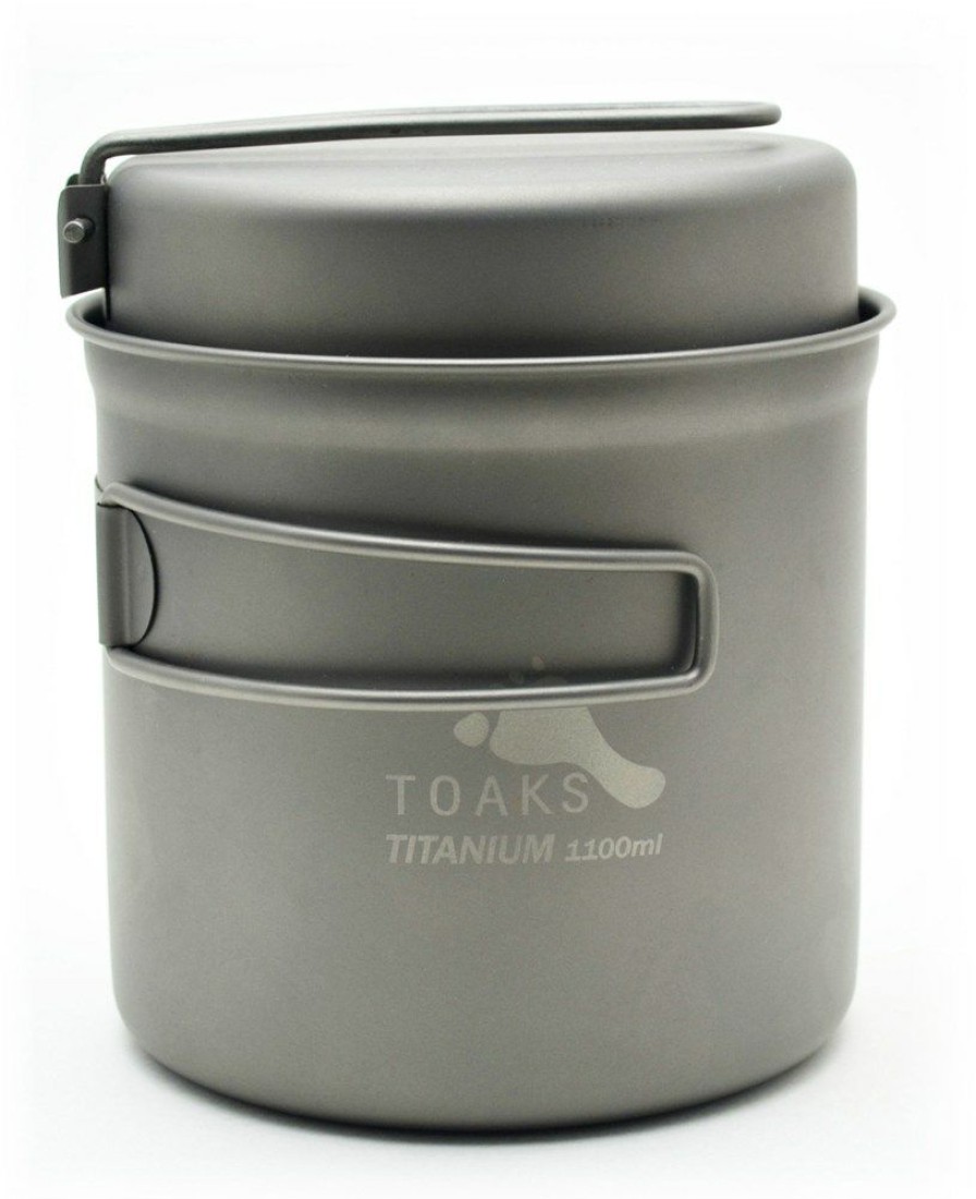 Camping And Hiking * | Toaks 1100Ml Pot With Pan Titanium