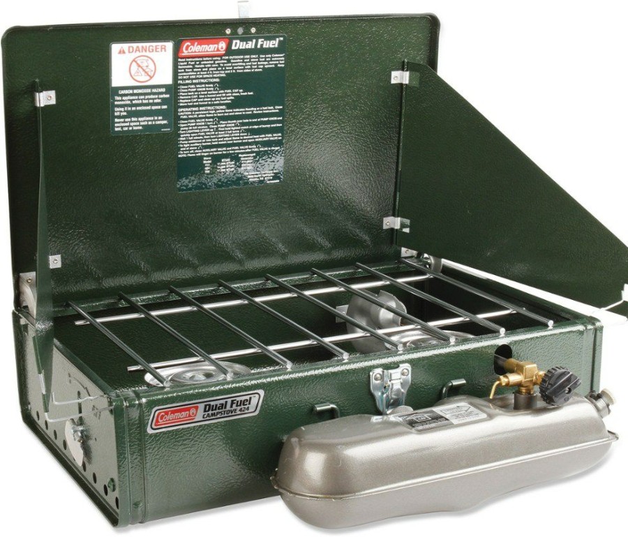 Camping And Hiking * | Coleman Dual-Fuel 2 Burner Stove Green