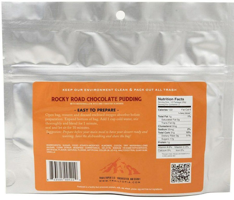 Camping And Hiking * | Trailtopia Rocky Road Chocolate Pudding 2 Servings None